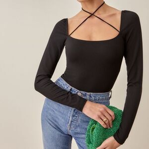 Reformation Black Long Sleeve Top
